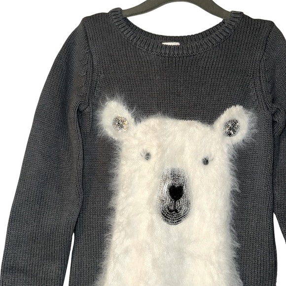 Gymboree gray bear knit sweater dress size 6. - Picture 2 of 7